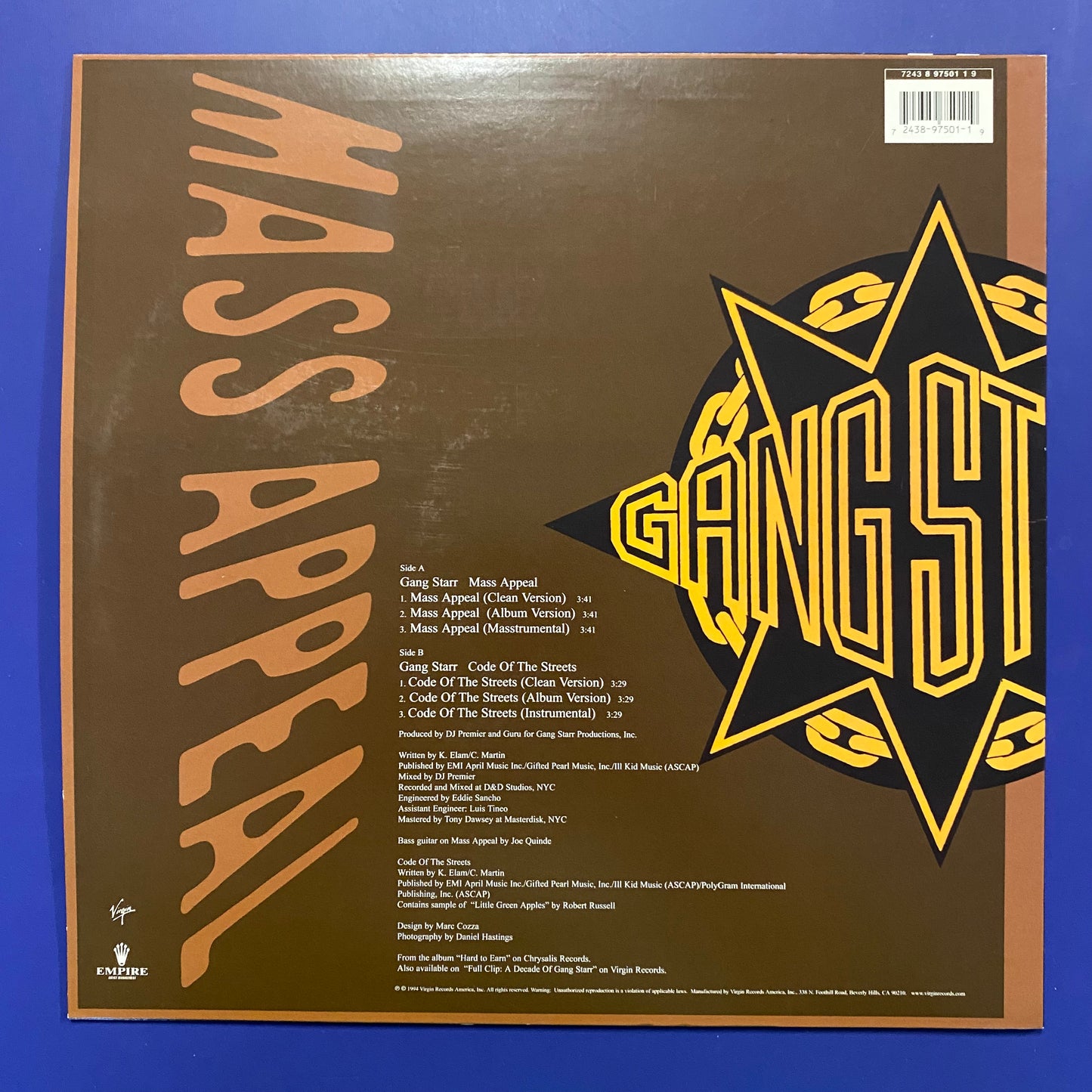 Gang Starr - Mass Appeal (12", RE)