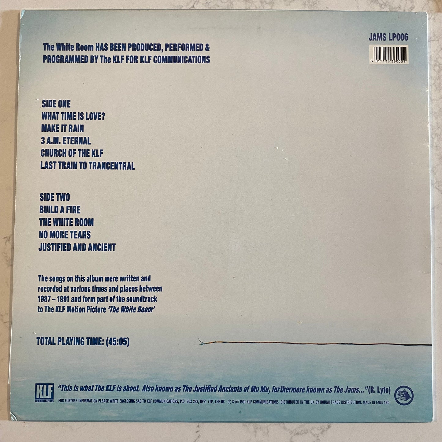 The KLF - The White Room (LP, Album) (L)