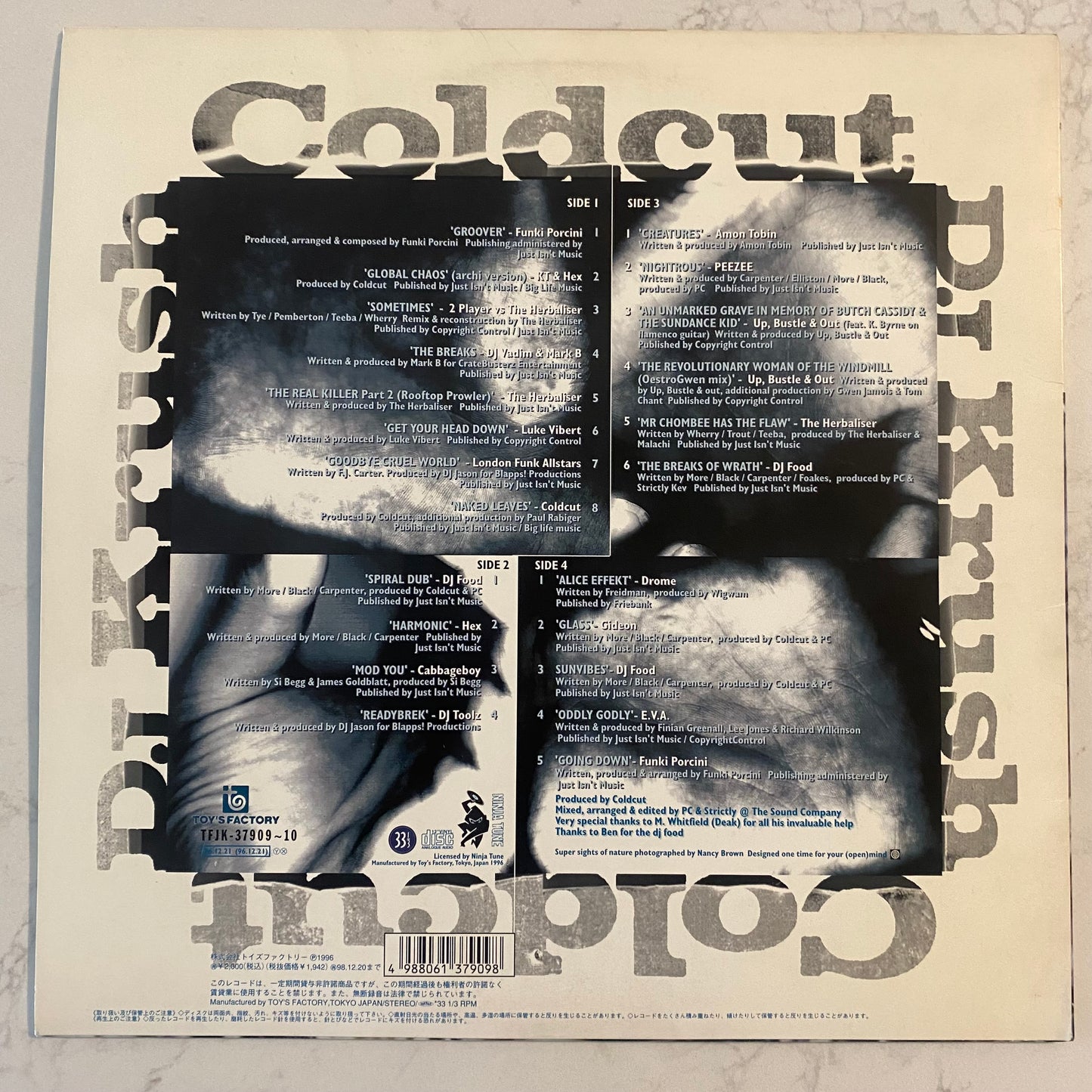 DJ Krush - Cold Krush Cuts 2 (Back In The Base Megamix) (A 60 Minute Remix Of Ninja Tunes Back & Front Catalogue) (2xLP, Mixed)