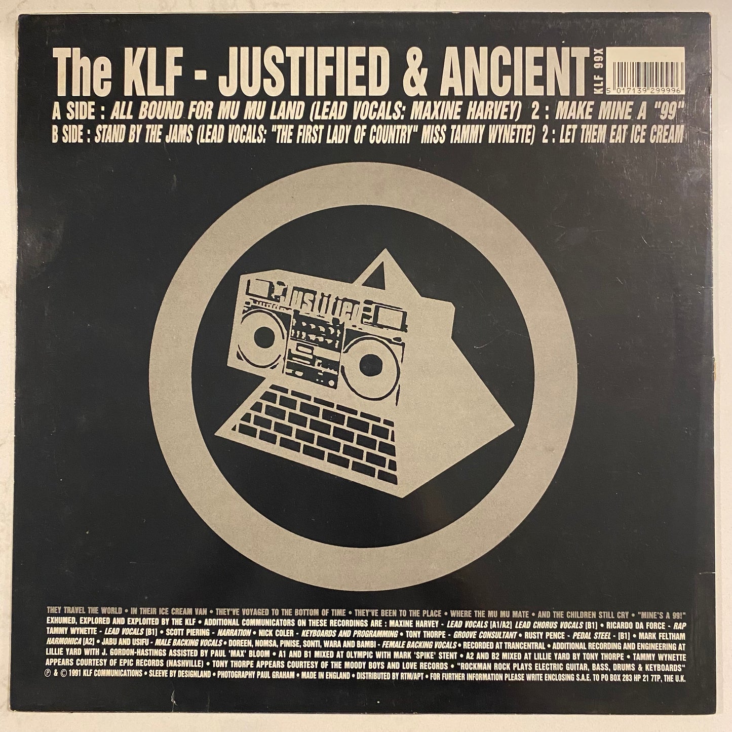 The KLF - Justified & Ancient (12", Single) (L)
