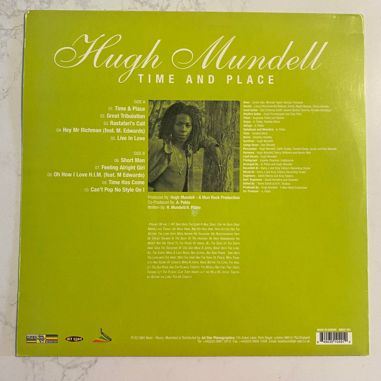 Hugh Mundell - Time And Place (LP, Album, RE)