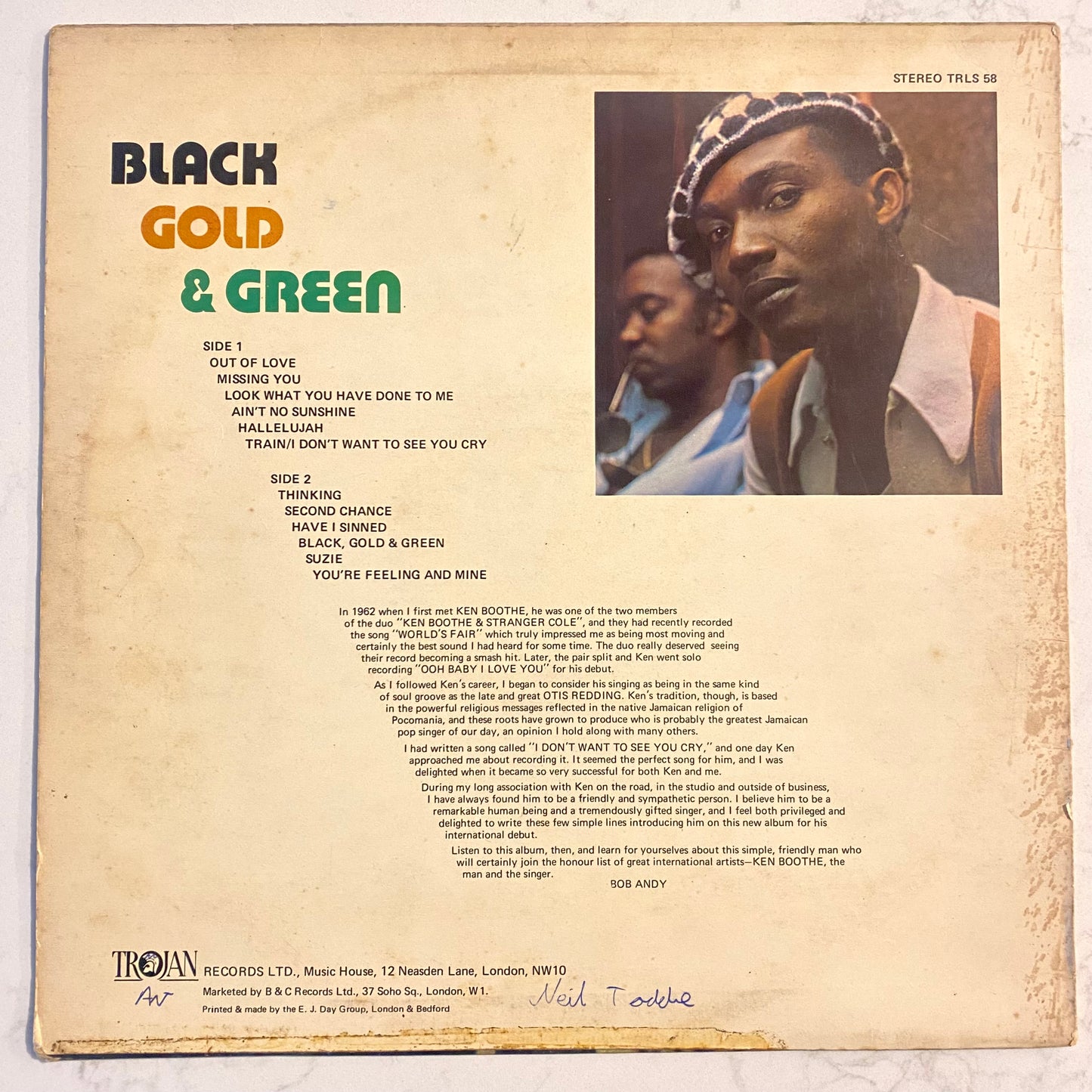 Ken Boothe - Black Gold & Green (LP, Album, RE)