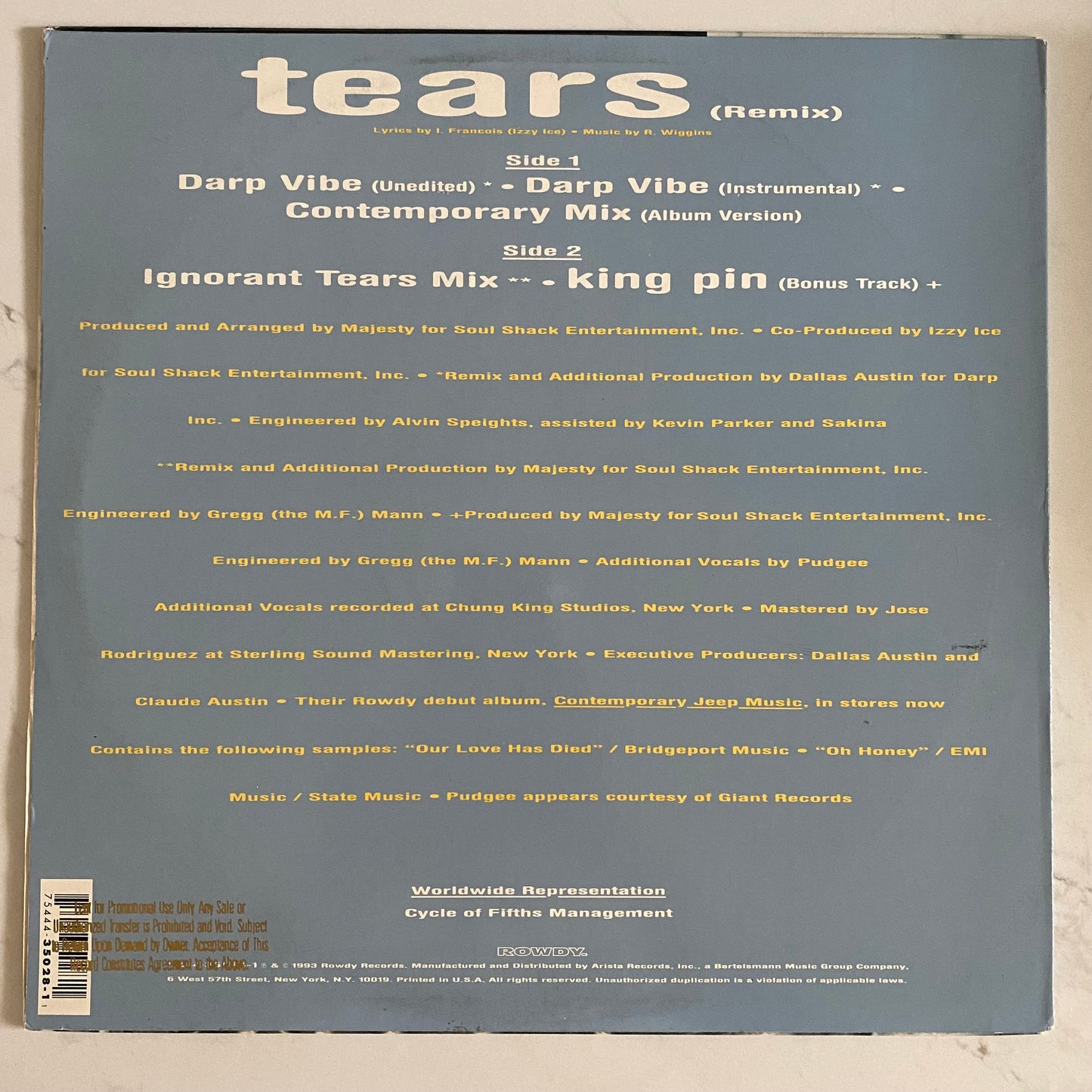 Da King & I - Tears (Remix) (12"). 12" HIP-HOP