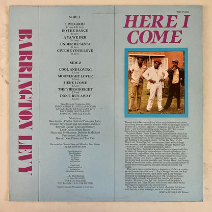 Barrington Levy - Here I Come (LP, Album, Bla). REGGAE