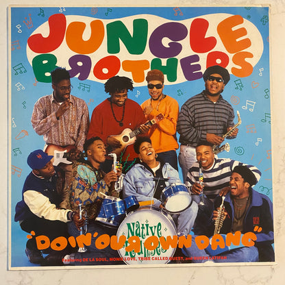 Jungle Brothers Featuring De La Soul, Monie Love, Tribe Called Quest* And Queen Latifah - Doin' Our Own Dang (12", Maxi)