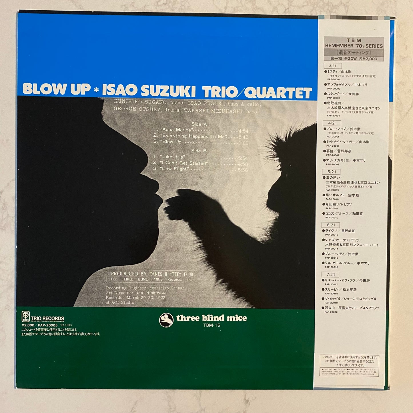 Isao Suzuki Trio / Quartet* - Blow Up (LP, Album, RE)