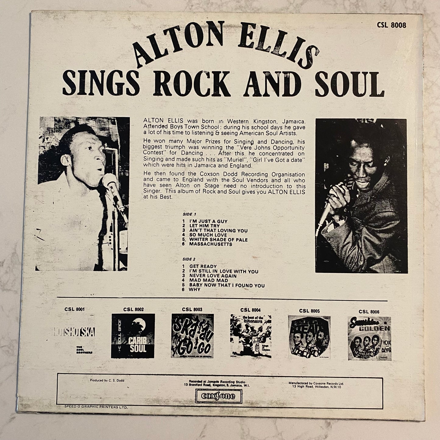 Alton Ellis - Sings Rock And Soul (LP, Album, RP)
