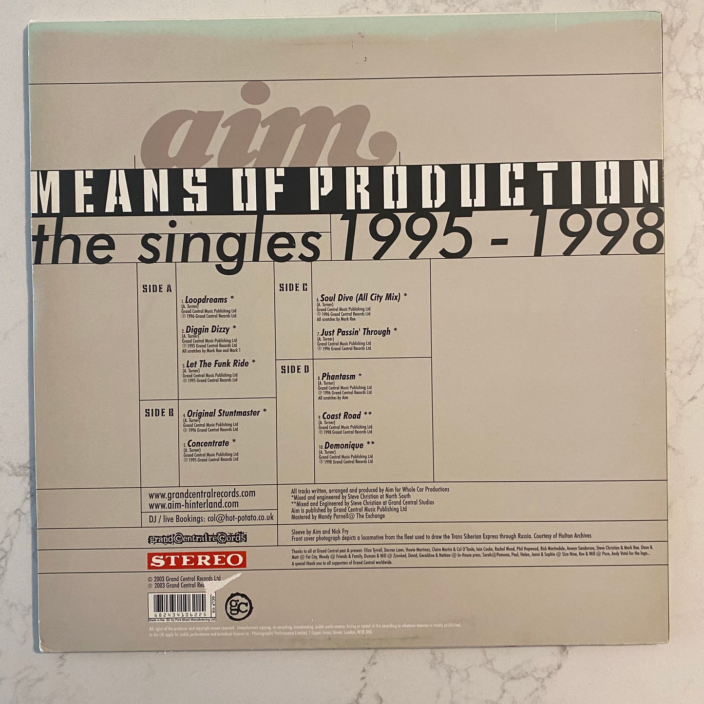 Aim - Means Of Production (The Singles 1995 - 1998) (2xLP, Comp)