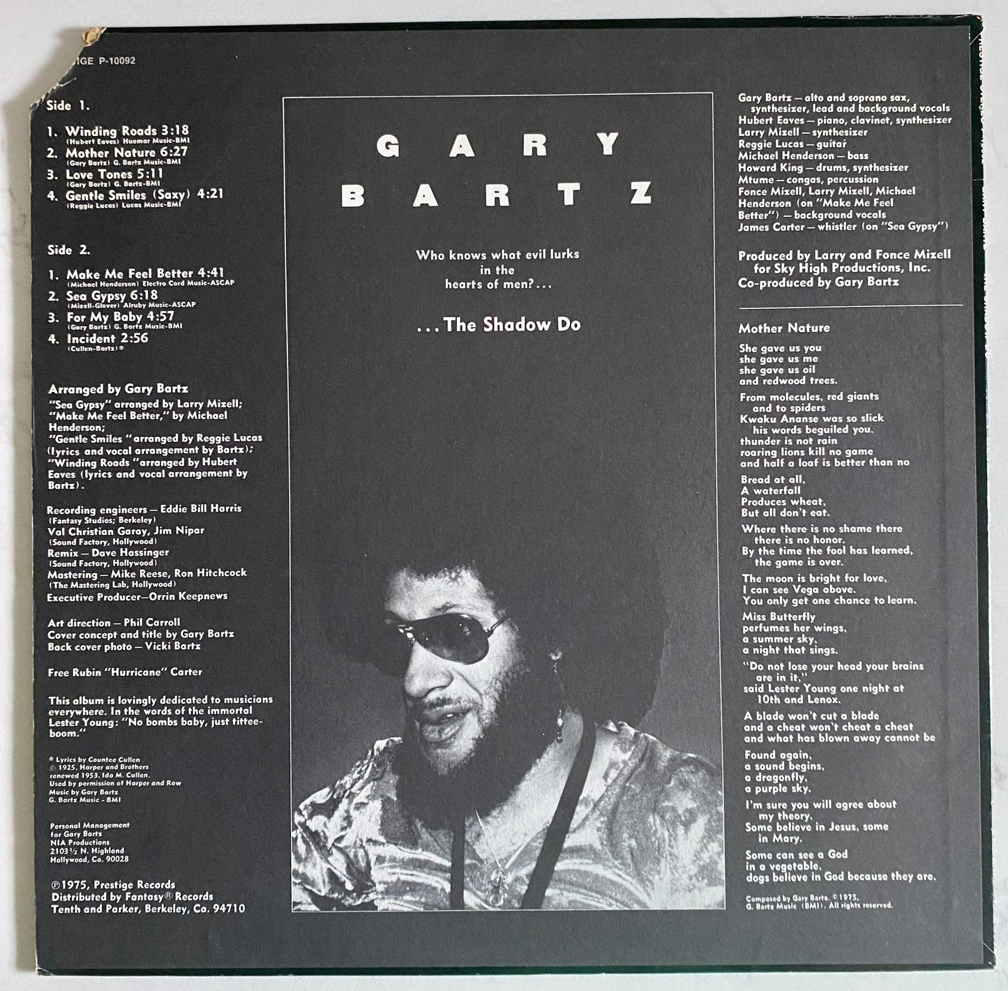 Gary Bartz - The Shadow Do (LP, Album, Hol) JAZZ FUNK
