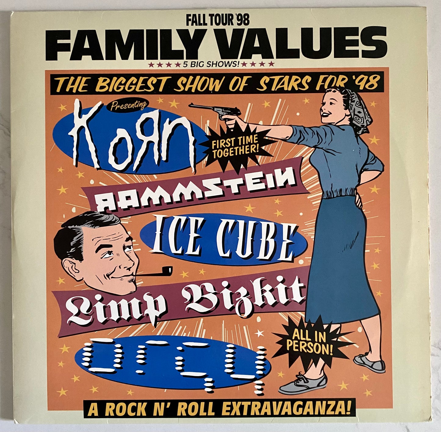 Various - Family Values Tour '98 (2xLP, Comp, Yel). ROCK
