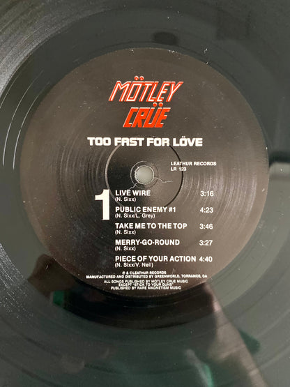 Mötley Crüe - Too Fast For Love (LP, Album, RP, 3rd). ROCK