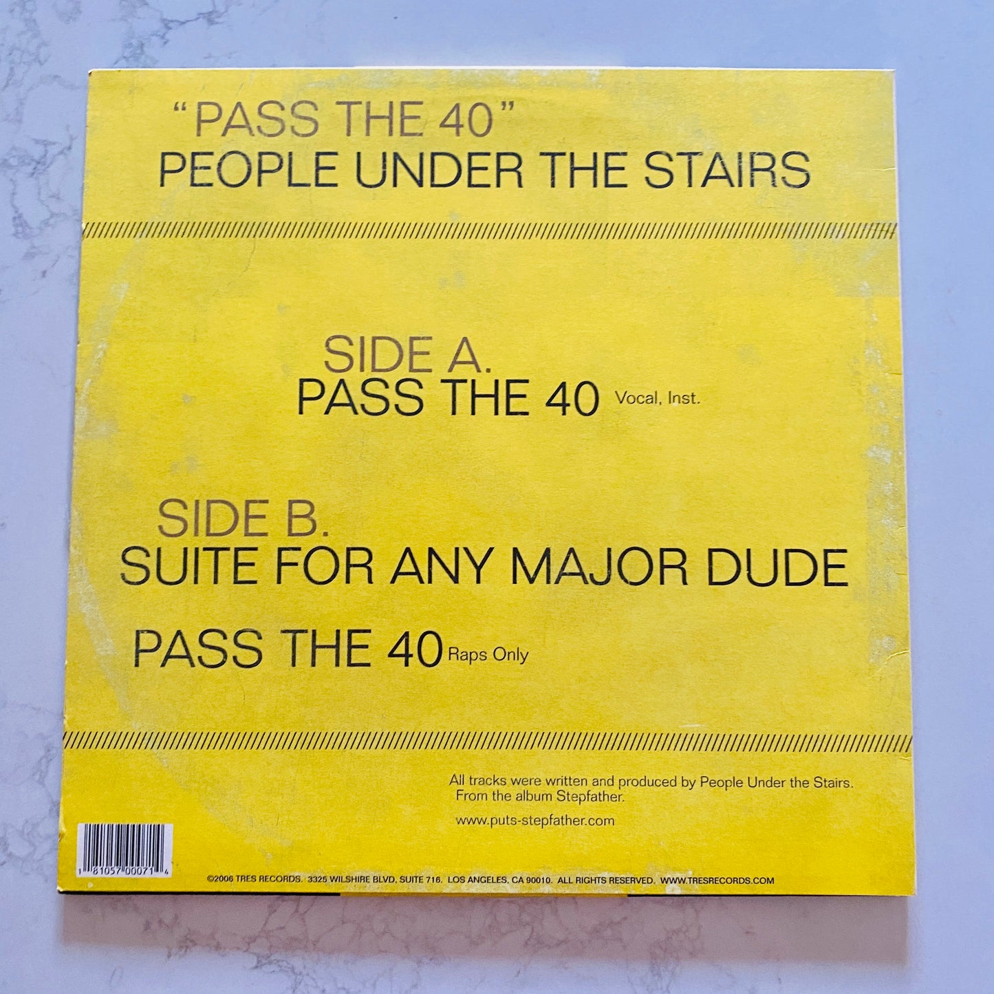 People Under The Stairs - Pass The 40 (12", Single). 12" HIP-HOP
