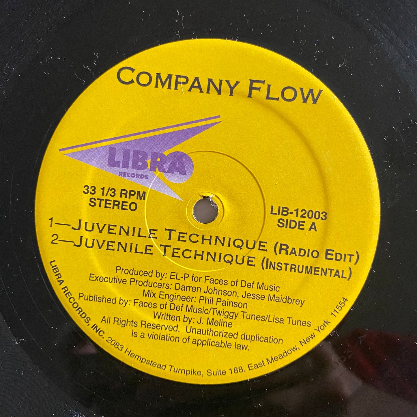 Company Flow - Juvenile Technique (12", Single, Unofficial) 12" HIP-HOP