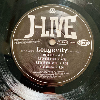 J-Live - Longevity (12") 12" HIP-HOP