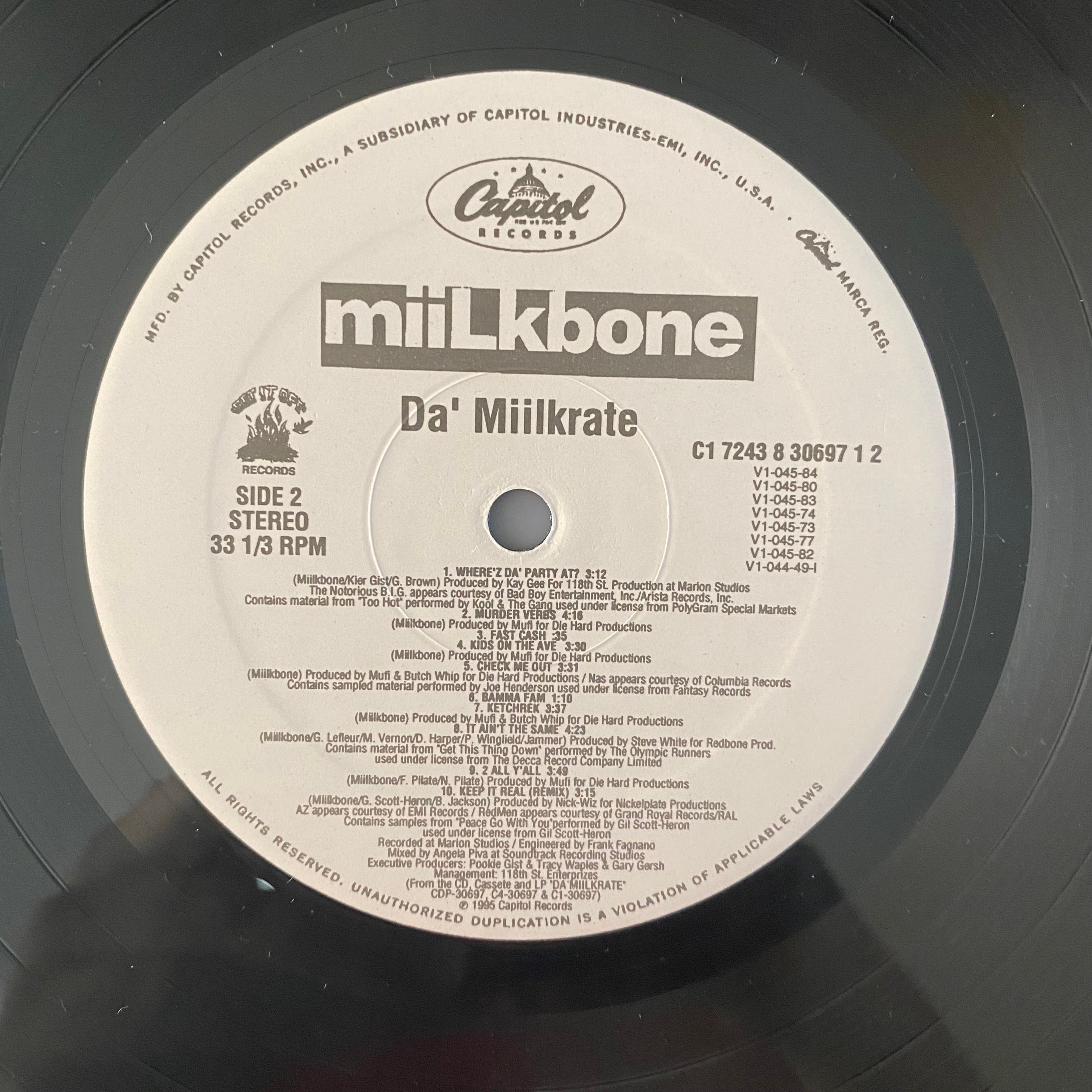 Miilkbone / Da' Miilkrate - レコード