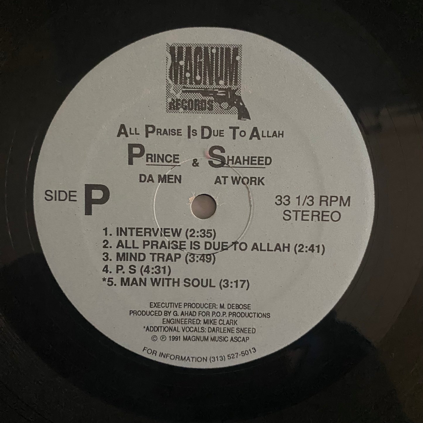 Prince Shaheed & Da Men At Work - All Praise Is Due To Allah (LP, Album). 12" HIP-HOP