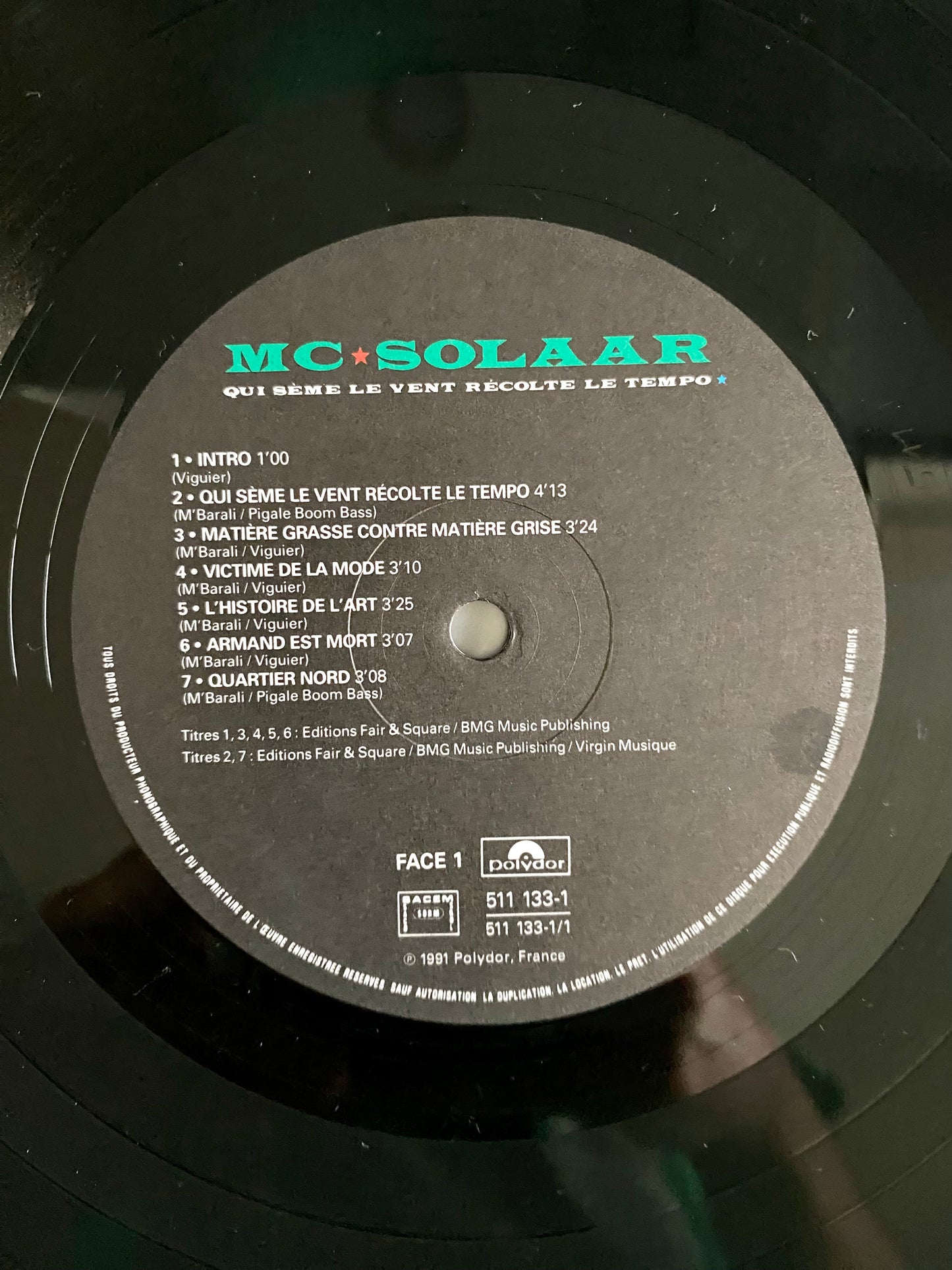 MC Solaar - Qui Sème Le Vent Récolte Le Tempo (LP, Album). HIP-HOP